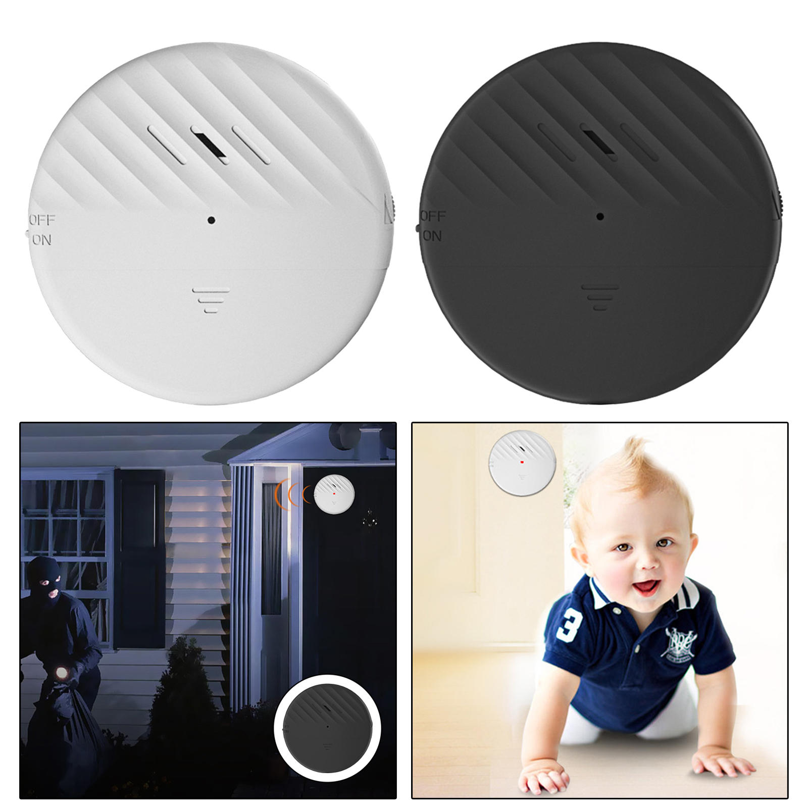 Window Alarm Glass Break Detector Home Security System Wireless Burglar 125dB Vibration Sensor for Home Store Business Door