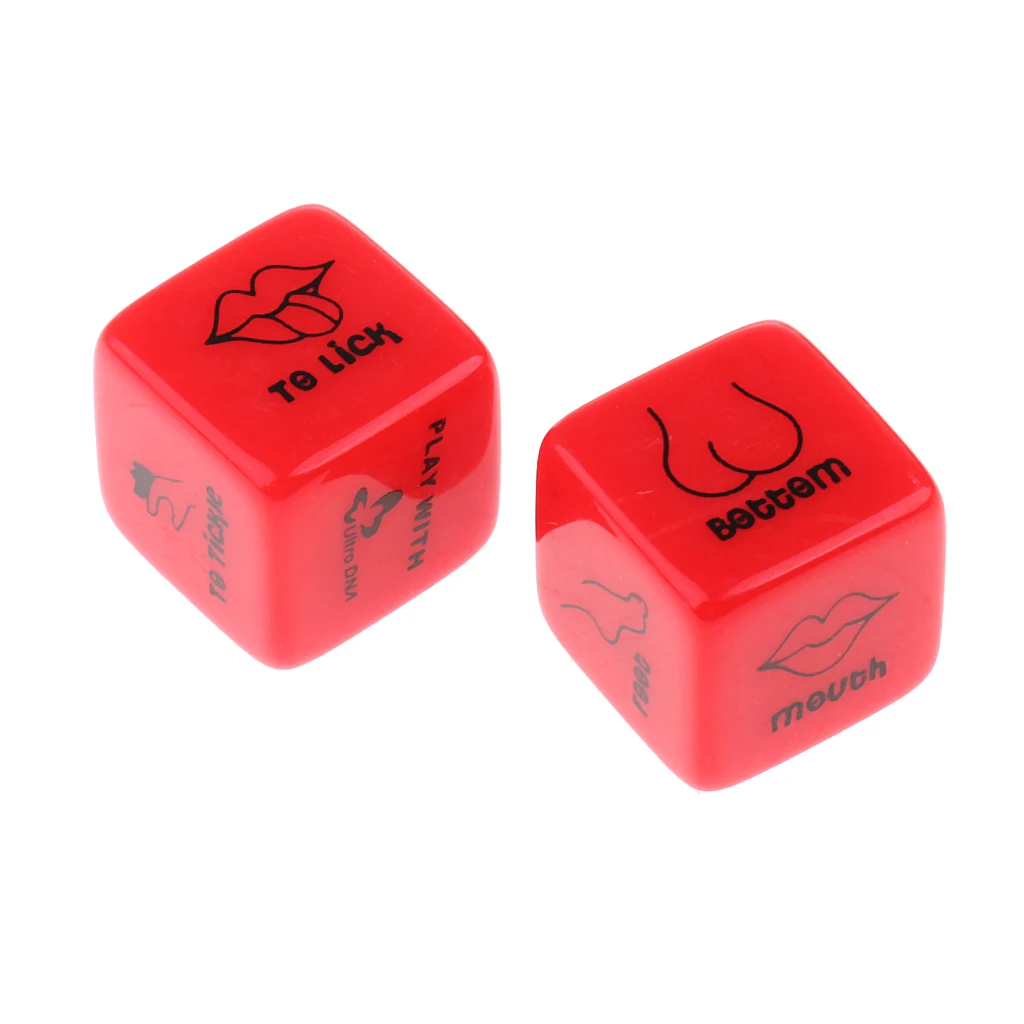 MagiDeal 2pcs D6 Glow in Dark Couples Foreplay Game Dices Creative 6 Sided Adult Funny Intimate Dice Spicy Gift