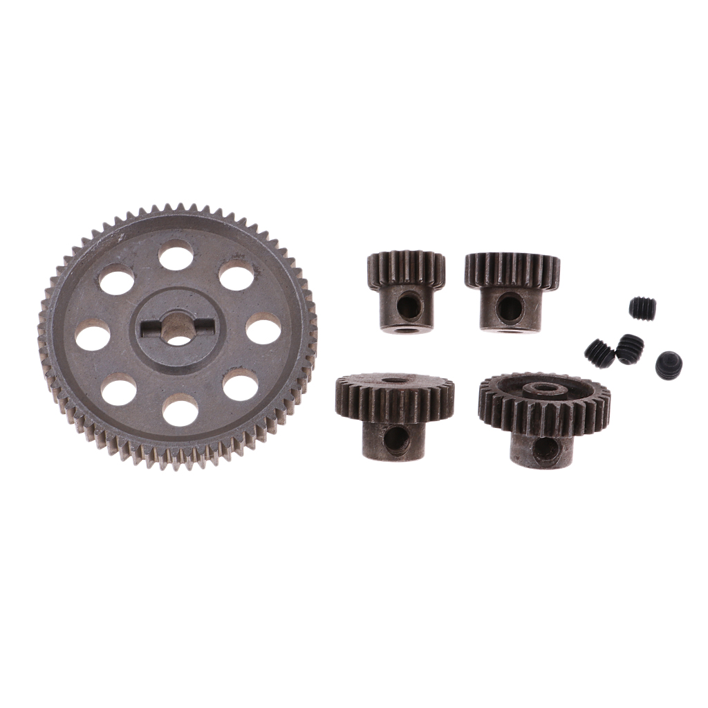 Metal Diff Main Gear 64T Motor Cogs 29/26/21/17T 1PC Differential Gear & 4PC Motor Gearfor HSP 1/10 On-road RC Car