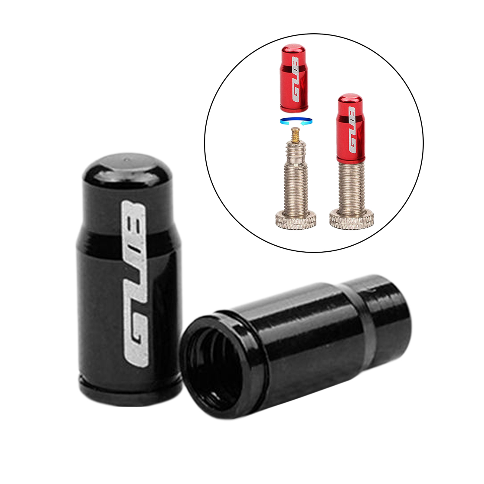 2x Bike Valve  Anodized Tire Presta Schrader Motorcycle AV FV Screw Cover
