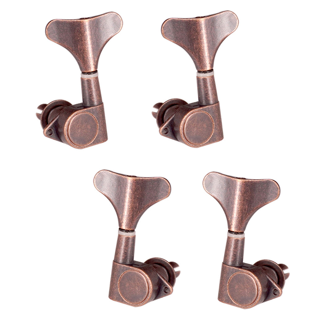 Fish Tail Buttons Bass String Tuners Pegs keys Machine Heads 2L2R Red Bronze for electric acoustic folk guitar