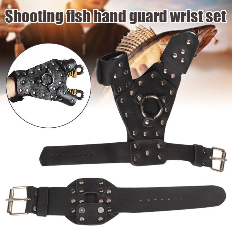 Guarda de Pulso Pesca Conjunto Tiro Caça Acessórios Proteção Esquerda - Direita Whshopping Mão 3 Pesca mão guarda de pulso conjunto tiro