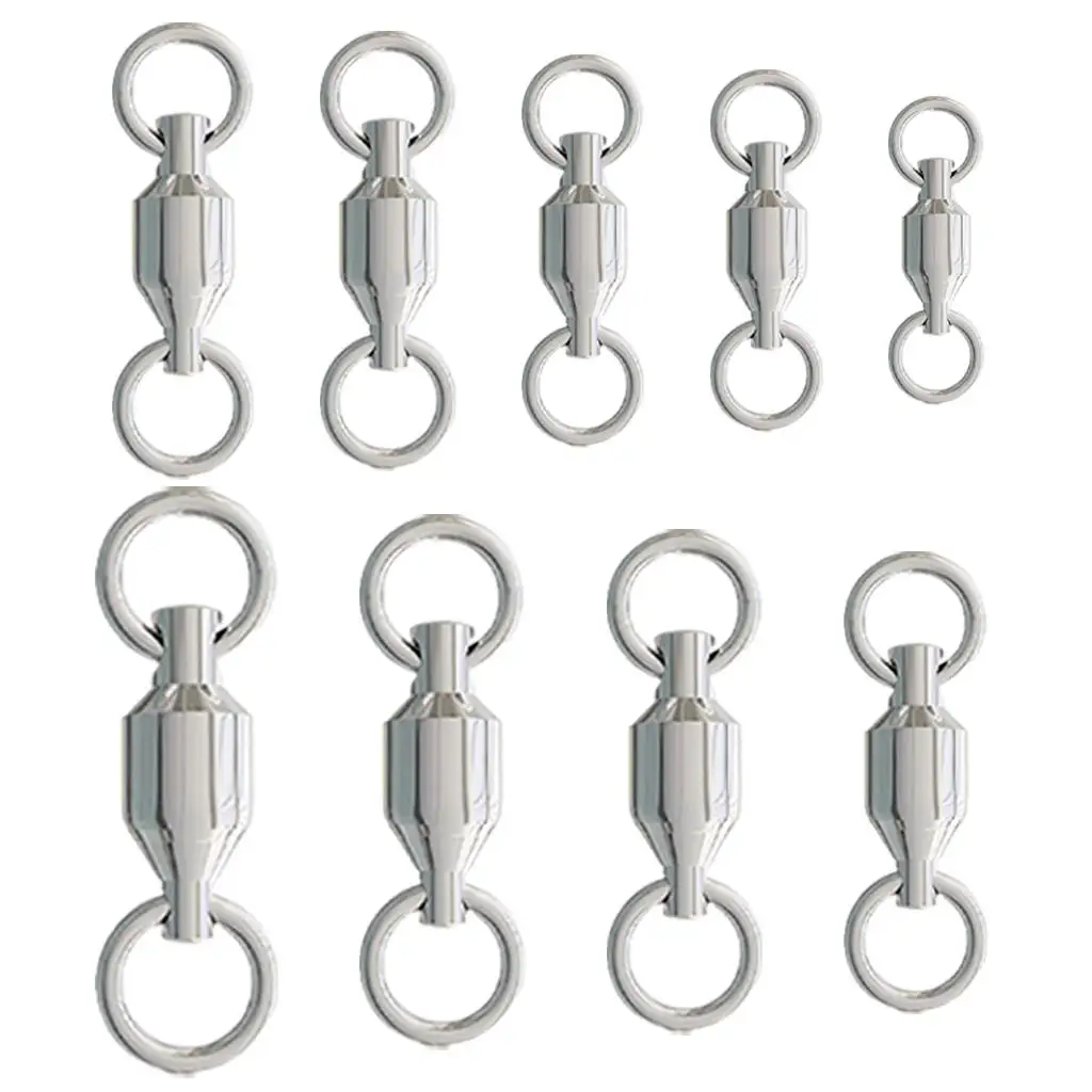 25Pcs Swivels Large Rings Line Connector Ring High Strength Corrosion Resistant Silver Connectors for Trolling Saltwater Fishing
