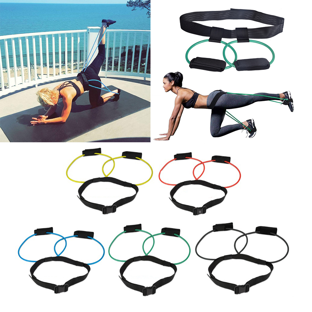 Booty Band Butt Leg Resistance Belt Tube Adjustable Waist Belt Gluteus Exerciser