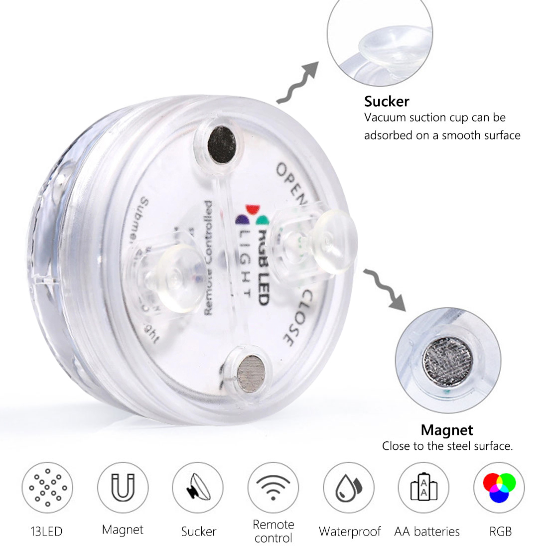 Subaquática para Tanque de Peixes Led à Prova Dwaterproof Água Bateria Operado Multi Cor Submersível Led Luz Lagoa Piscina Festa Casamento 12 10 12 led à prova dwaterproof água bateria