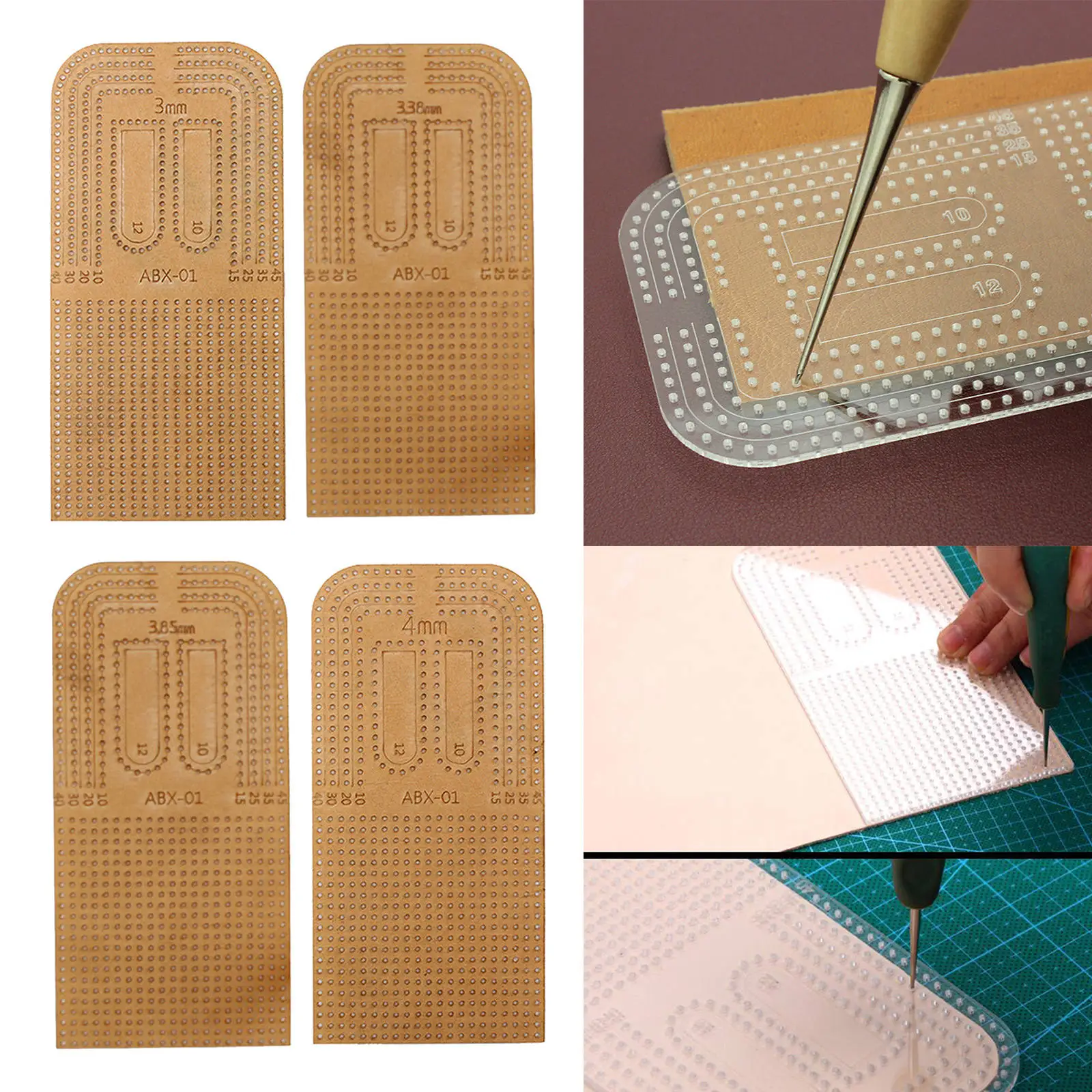 Leather Craft Acrylic Punching Positioning Calculation Ruler Multifuction Stencil Template 175x85mm