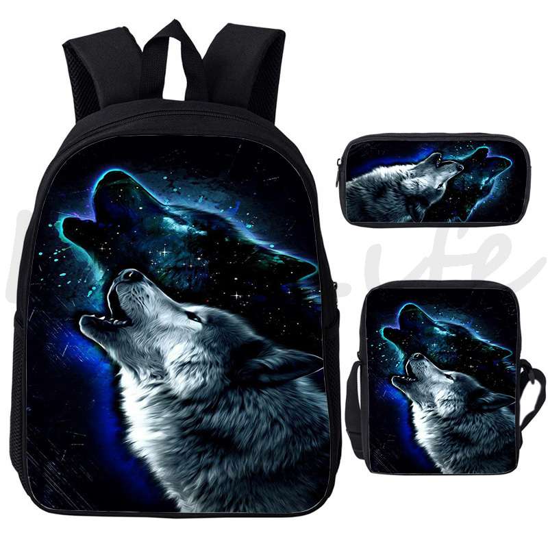 legal lobo impressão mochila escola sacos de moda mochila para os meninos adolescentes menina saco do lápis saco de escola mochilas bolsas de ombro mochila