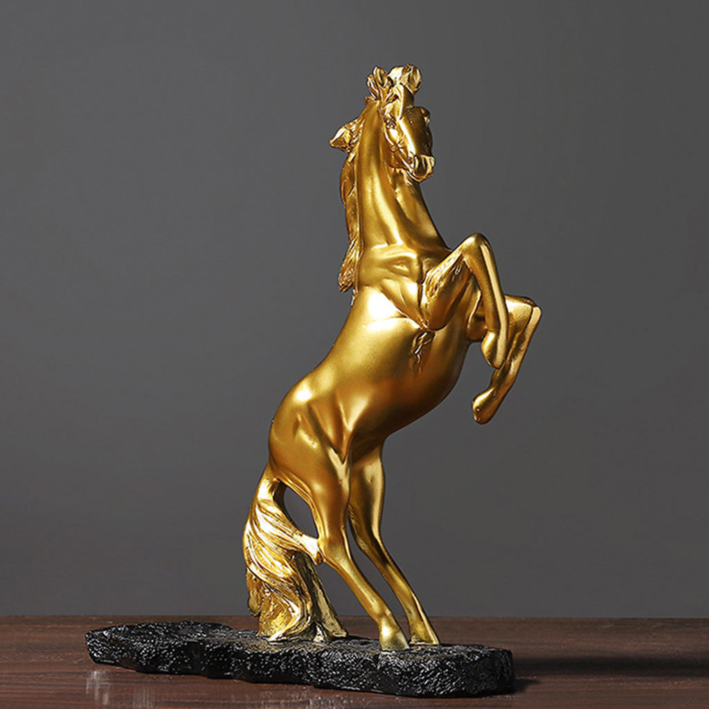 Modern Horse Wine Rack Display Stand Ornaments Golden Animal Figurine Countertop Wine Storage Cabinet Wine Bottle Holder