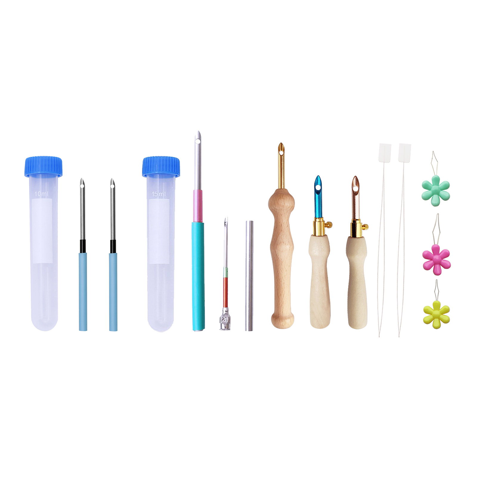 Professional Punch Needle Embroidery Pen Kit with Needle Threader for Rug Carpet Tapestry Applique Embellishment Making