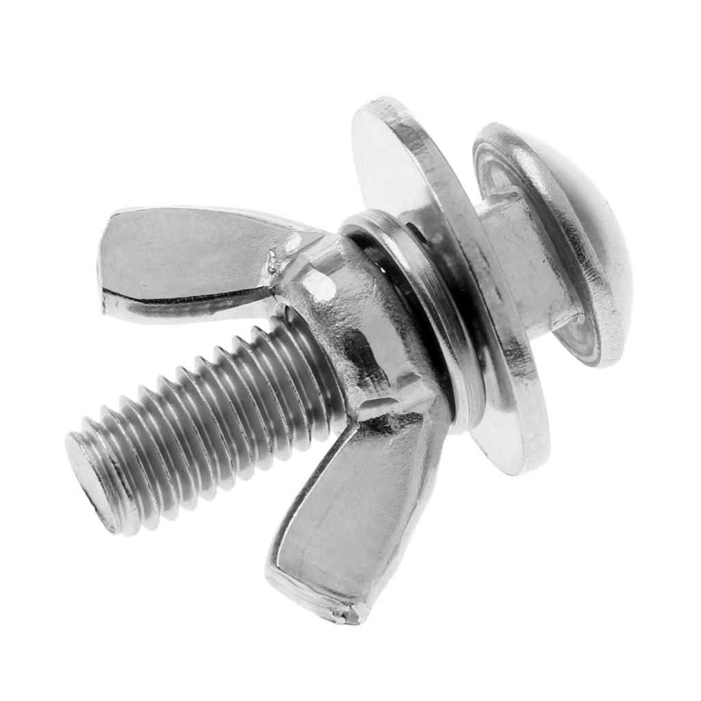 MagiDeal Heavy Duty 316 Stainless Steel Metric M8 x 35mm Butterfly Wing Nut Screw Washers for Tech Diving Backplate