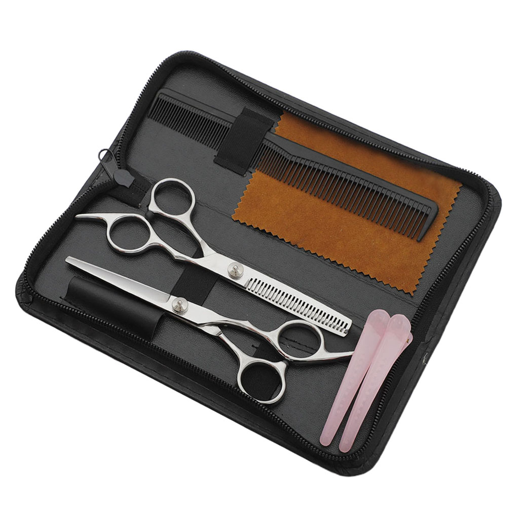 8Pc Professional Salon Hair Cutting Scissors Thinner Barber Shears  Kit