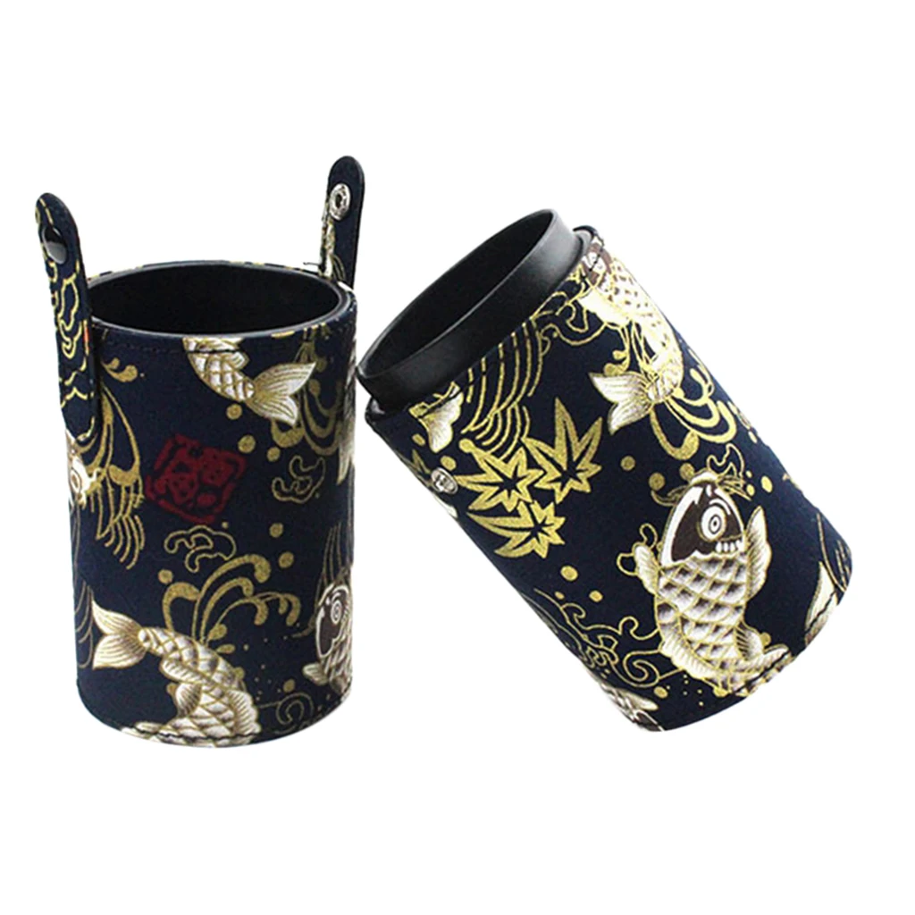 Travel Koi Printed Cloth Makeup Nail Art Brushes Cosmetics Holder Case Container