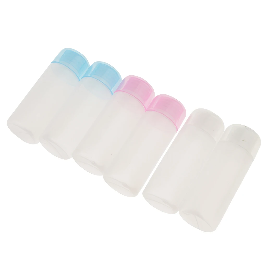 6PCS 30ml Clear Empty Refillable Silicone Tubes Bottle Packing Mini Bottles For