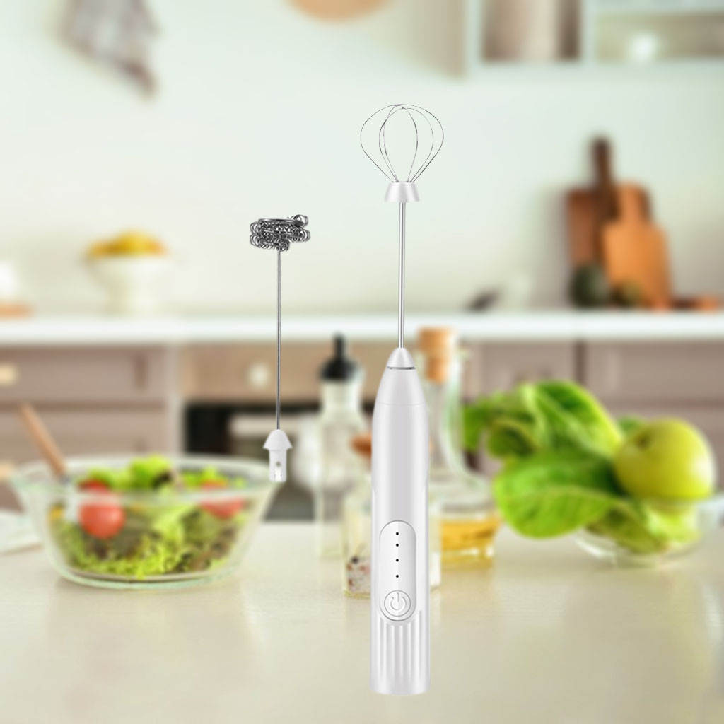 Handheld Milk Frother Wireless Foam Maker Eggs Beater Mixer Electric for Egg Hot Chocolate Latte Frappe Cappuccino