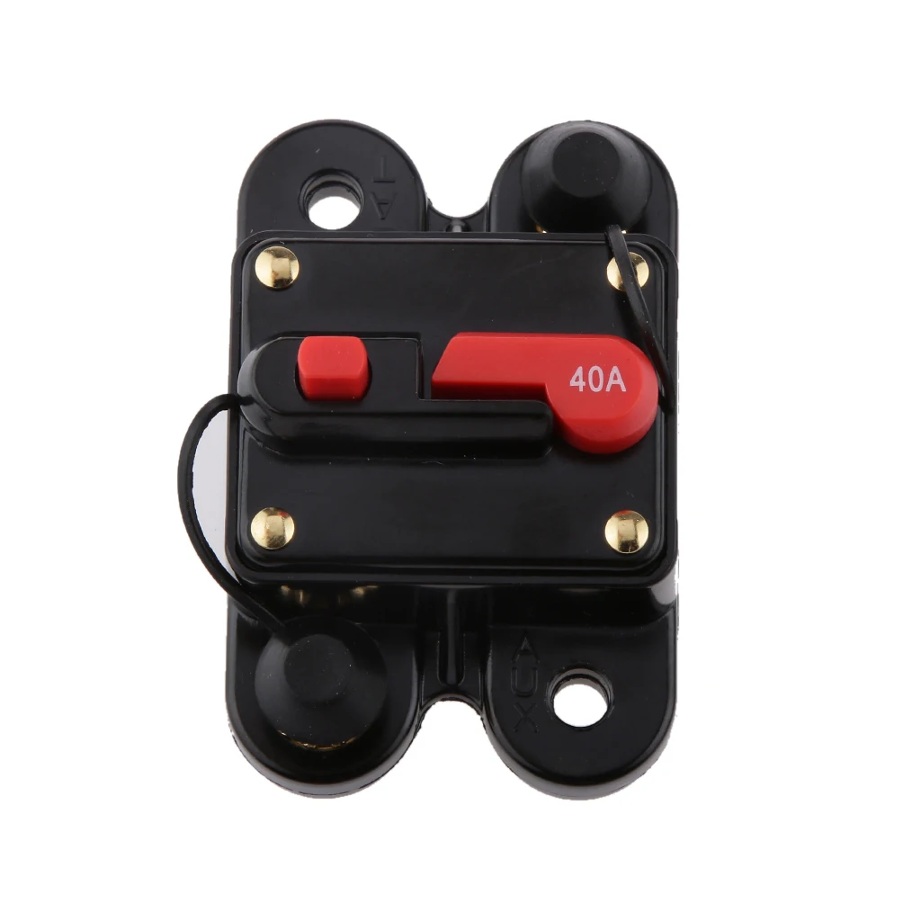 Car Auto Marine Inline Circuit Breaker 40 AMP Manual Reset Audio Fuse Holder Safety Protection