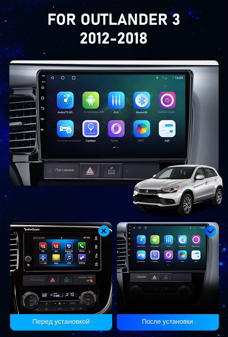 Автомагнитола, универсальная мультимедийная система на Android 11, с ...