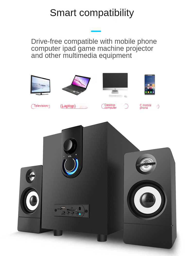 Title 10, 2.1 Aktive Multimedia-Bluetooth-Lautsprecher au...