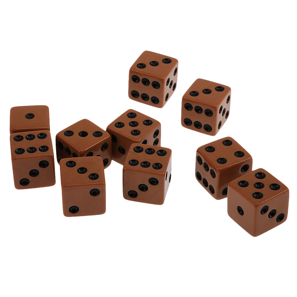 Acrylic Pack of 10pcs 18mm Six Sided D6 Spot Dice for D&D RPG Board Game Party Casino Fun Family Pub Game Gift