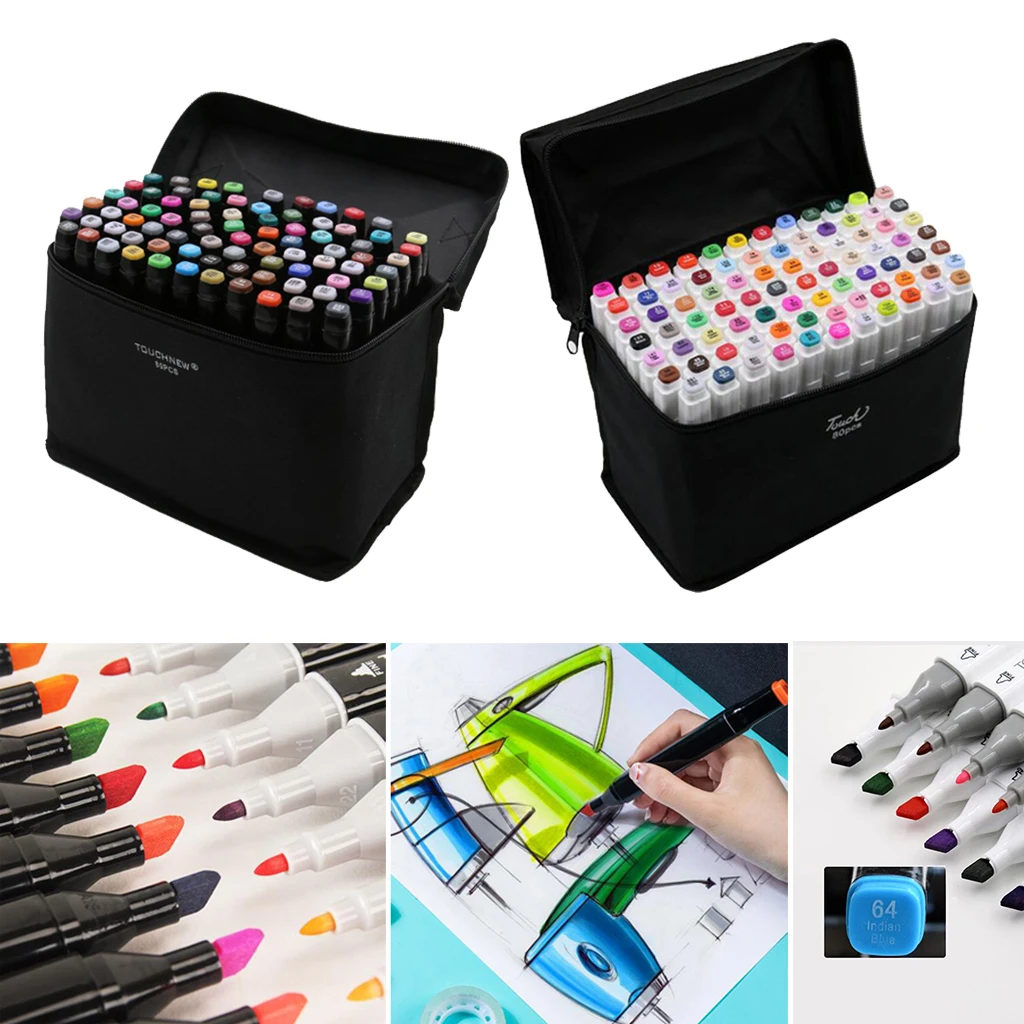 80 Colors Art Markers Dual Tips Coloring Brush Pens, Water Based Marker for