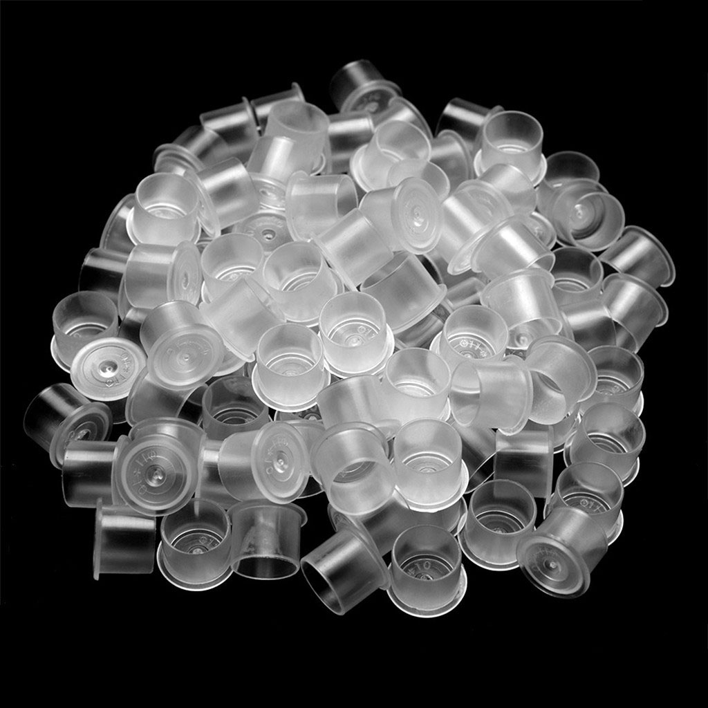 Disposable Lot Tattoo Ink Caps Cups Pigment Holder Caps with Cup Base 500pcs