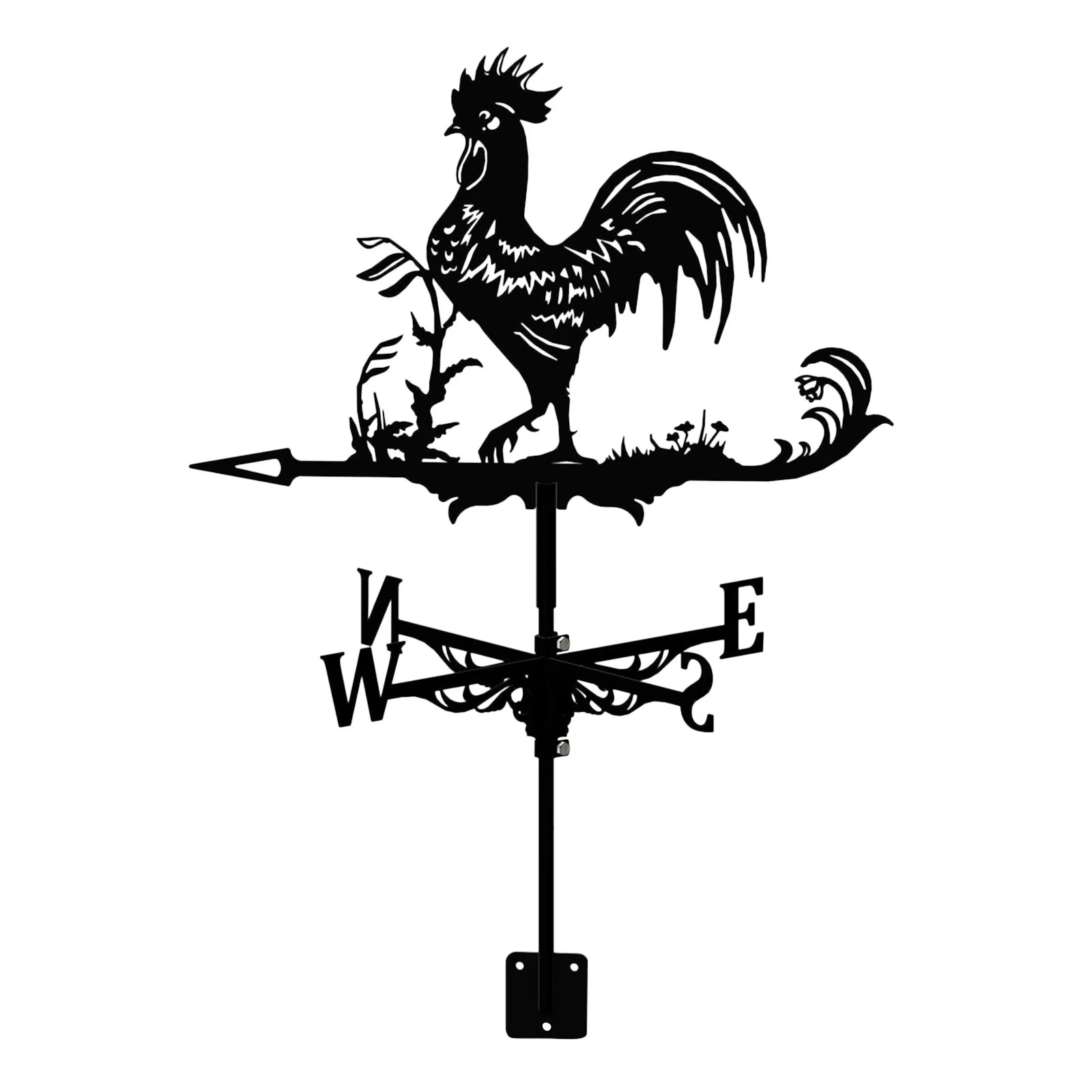 CNMJI Weather Vane Retro Cow Design Weathervane Wind Direction Indicator Stainless Steel Weathercock Measuring Tool with Mounting Bracket for Garden Patio Yard Ornament Decoration 