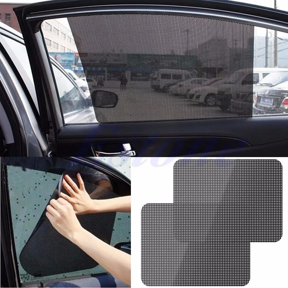 2pcs Auto Rear Window Side Sunshade Block Static Cling Visor  Screen