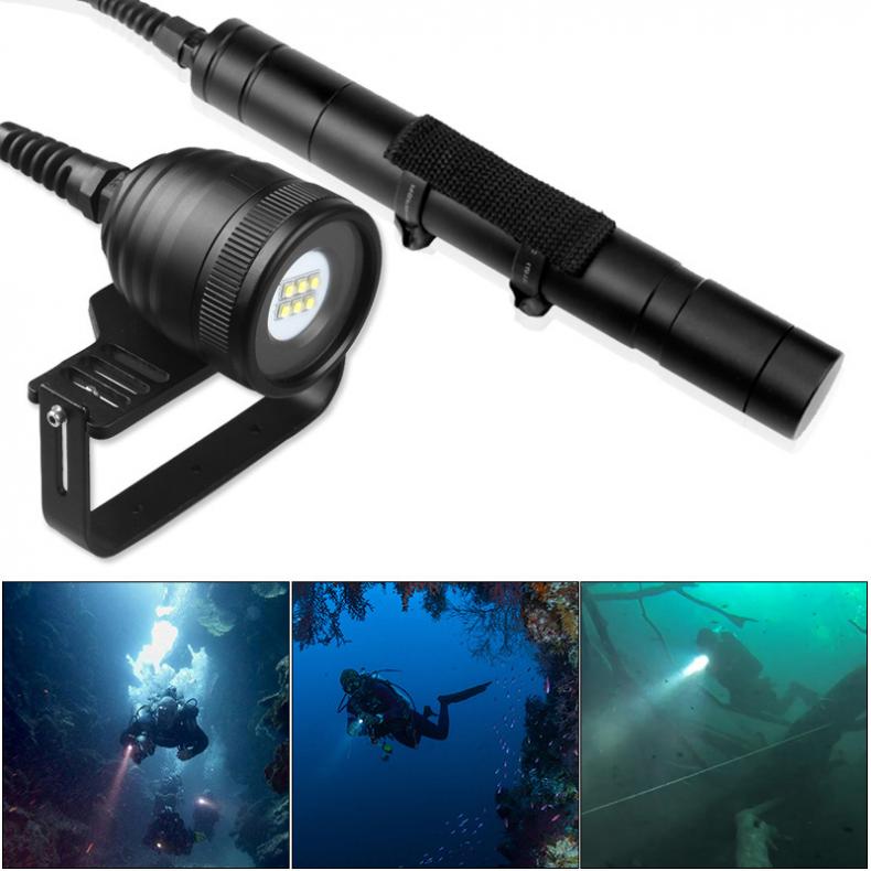 Modos de Mergulho 200m com 5 Impermeável Lumens Xm-l2 u2 Led Subaquático Lanterna Suporte Profissional Mergulho Div10w 4500 6x 1 Lanterna led diodo emissor de luz à