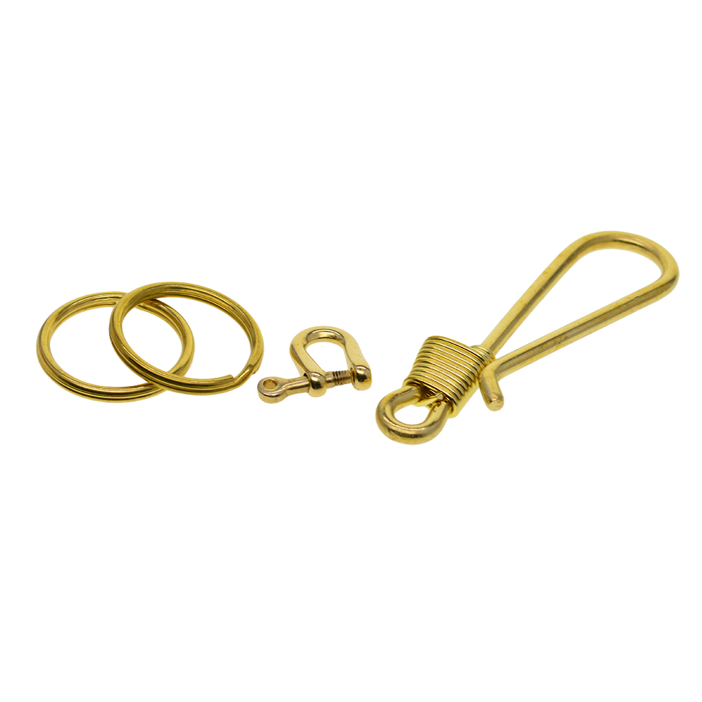 Durable Hook Keychain Brass Loop Key Chain with Ring Bag Key Organizer