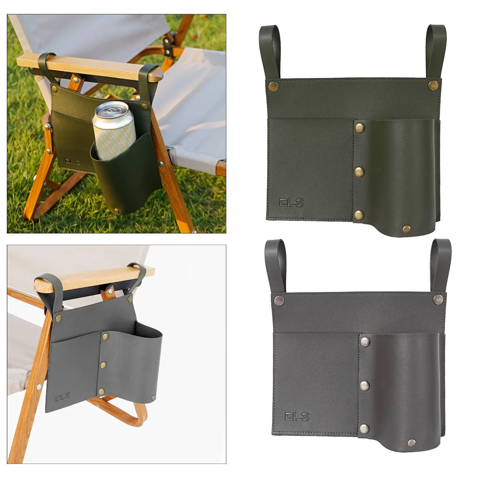 Camping Chair Armrest Organizer Seat Side Pocket Pouch for Beaching Fishing Chairs
