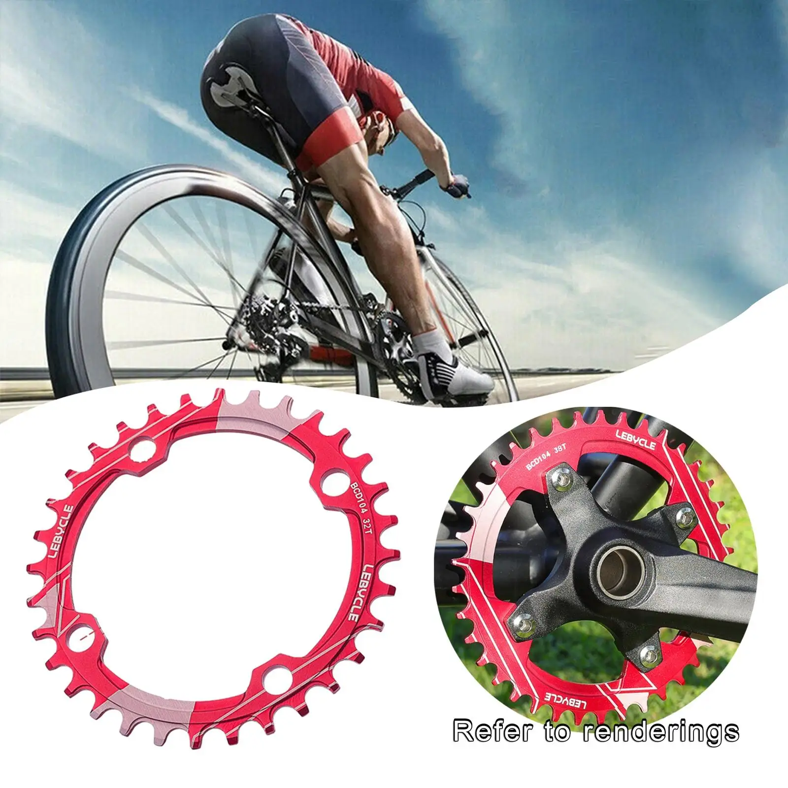 BMX MTB Road Bicycle Single Speed Crank Chain Ring Repair Parts Baoblaze Mountain Bike Narrow Wide Chainring 104 BCD 