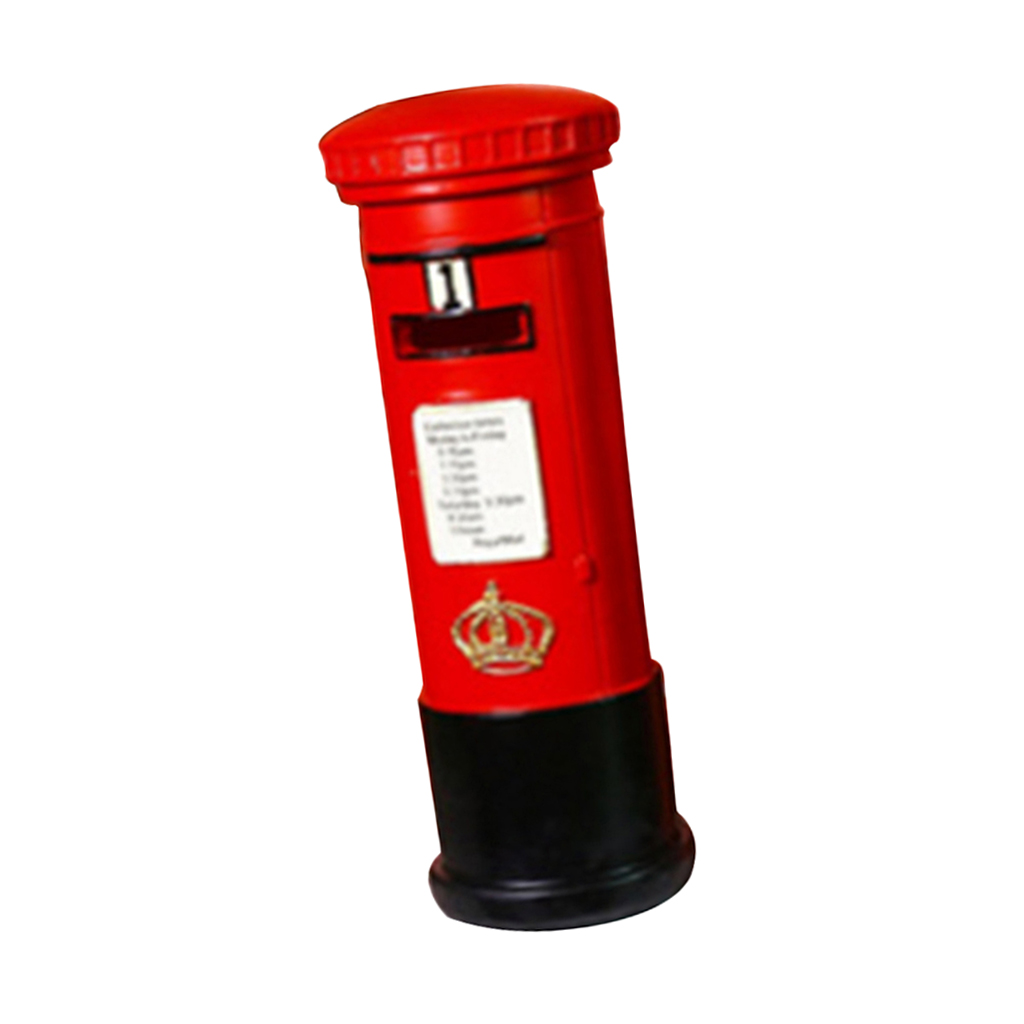 Retro Resin Mailbox Piggy Bank Postbox Figurines Money Saving Box Souvenir Gifts