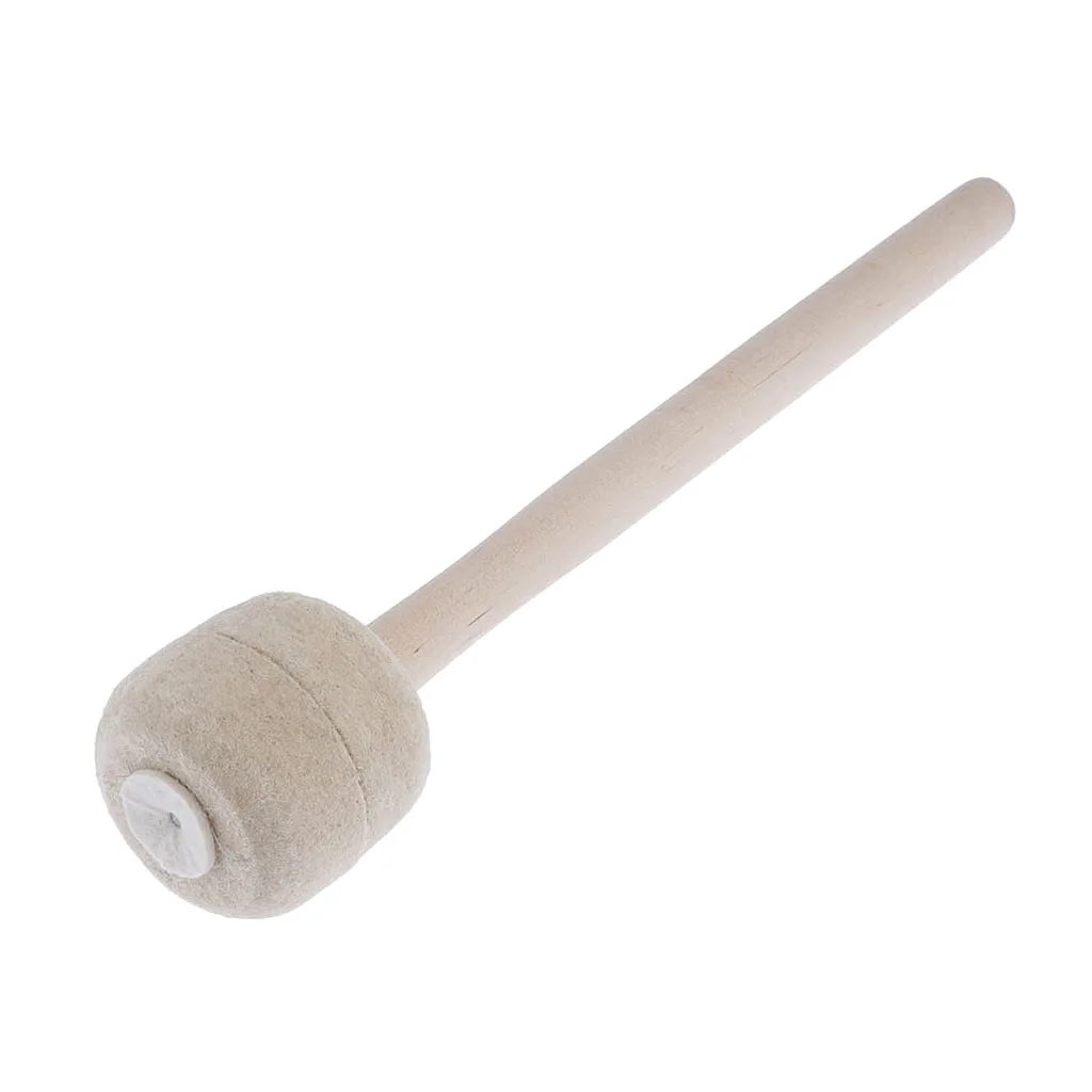 Heavy Duty Bass Drum Mallet Wool Felt Head Percussion Accessory Wooden