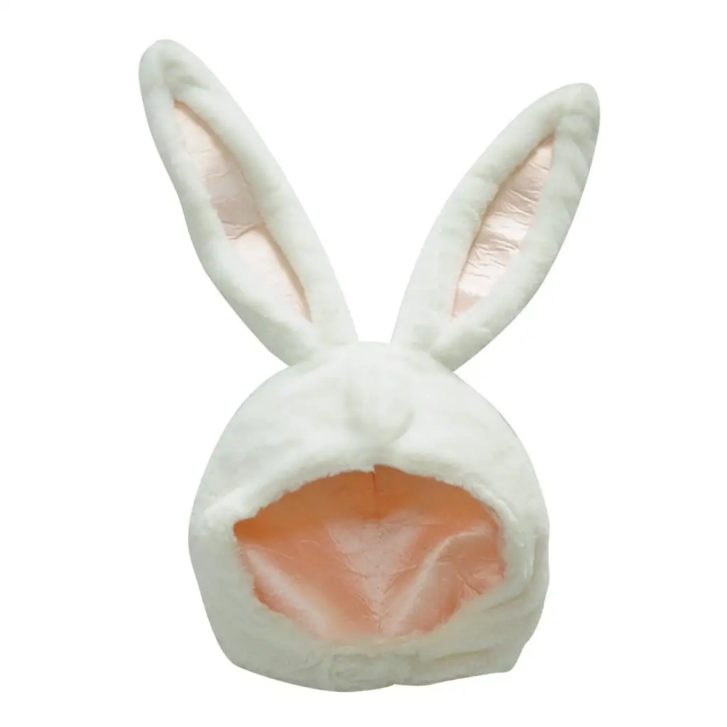 Girls Rabbit Headband Plush Bunny Ears Hood White Rabbit Hat  Headdress for Women Teens Photographic Selfie Cosplay Props