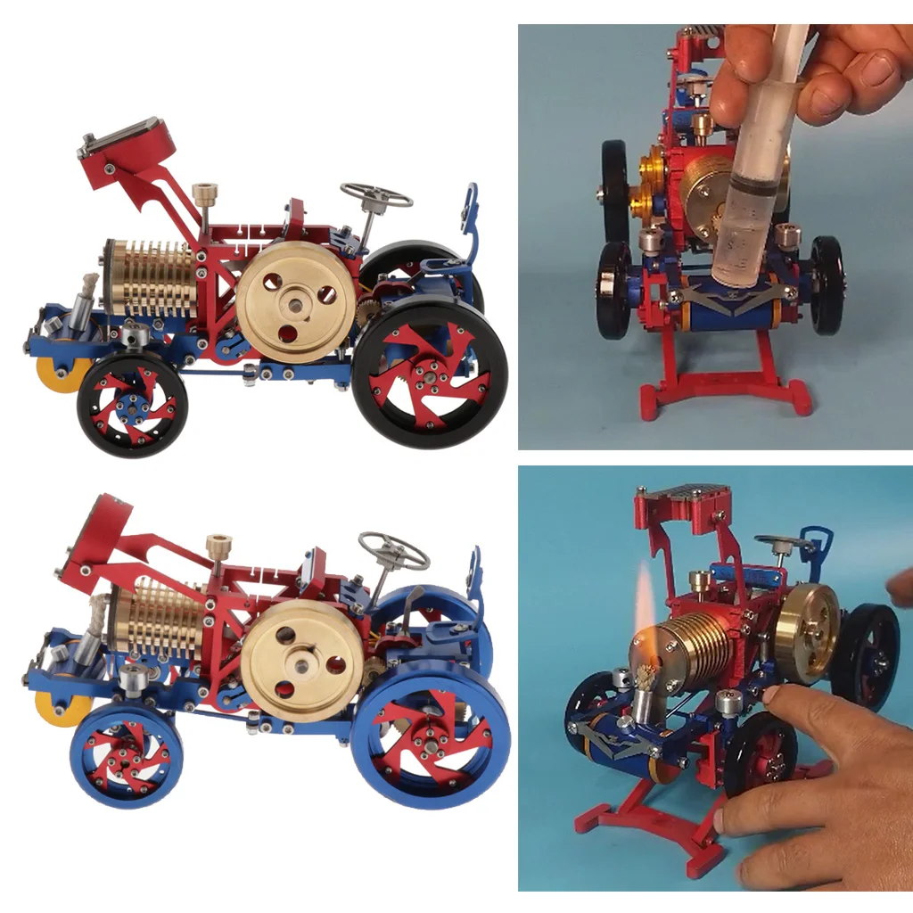 Steering Wheel Suction Fire Type Stirling Engine Tractor Model Engine Model