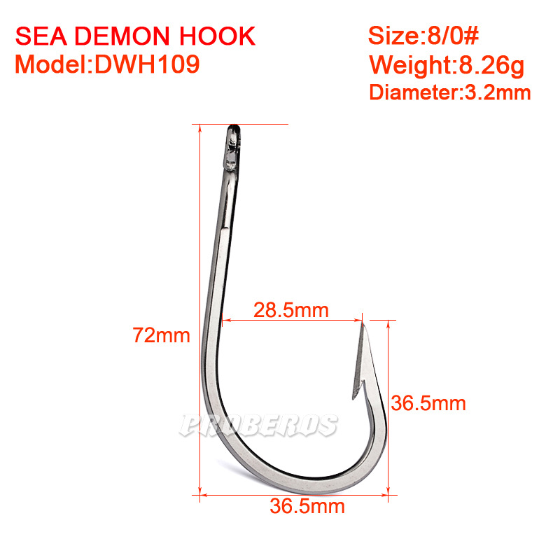 5 Teile/los Stacheldraht Kreis Haken Tackle Set Angelhaken Tiefe Meer Boot Angeln Meer Angeln Edelstahl Haken, stacheldraht Thunfisch Jig Haken – Detail 3