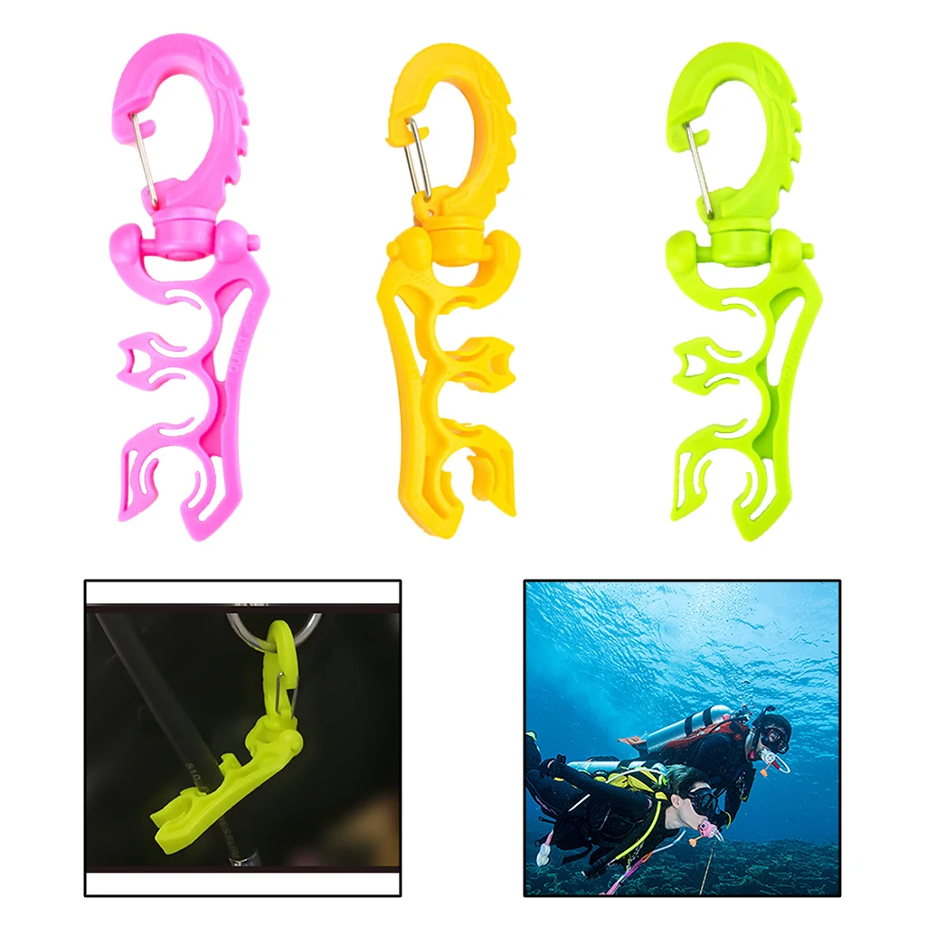 Scuba Diving Double BCD Regulator Hose Holder Diving Underwater BCD Hose Holder Buckle Hooks for Swimming Water Sport 
