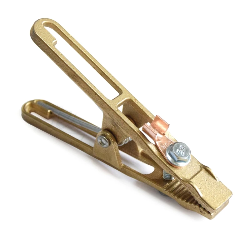 500A Copper Welding Earth Clip Electroplated Ground Clamp Earth Ground Copper Grip Clip for Manual Welder US Type 