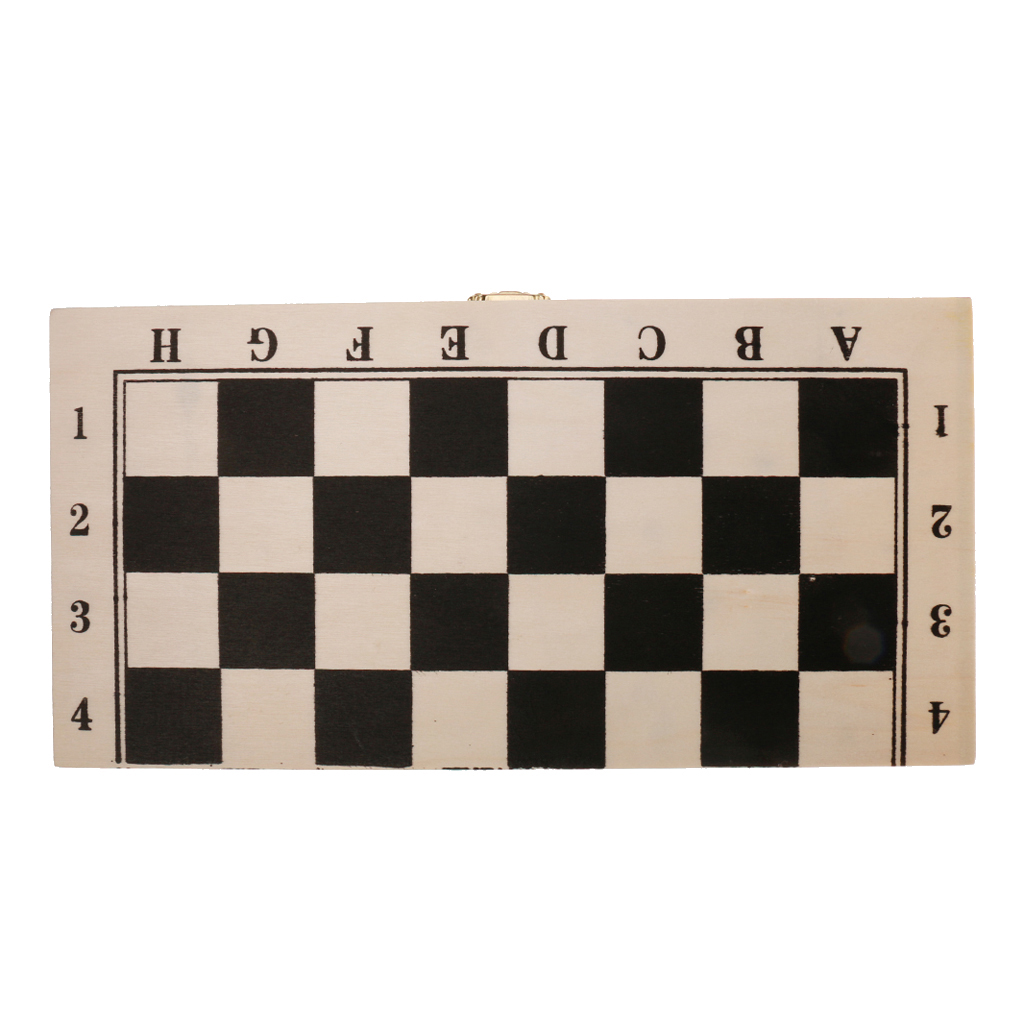 Wooden Foldable Checkers Board With Draughts Pieces Set Board Game 8x8