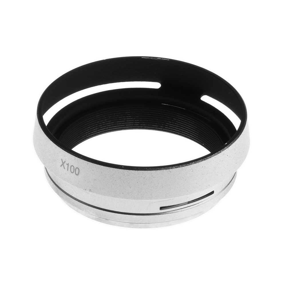 Silver 49mm Filter Lens Hood Shade for  Finepix X100 X100S Camera