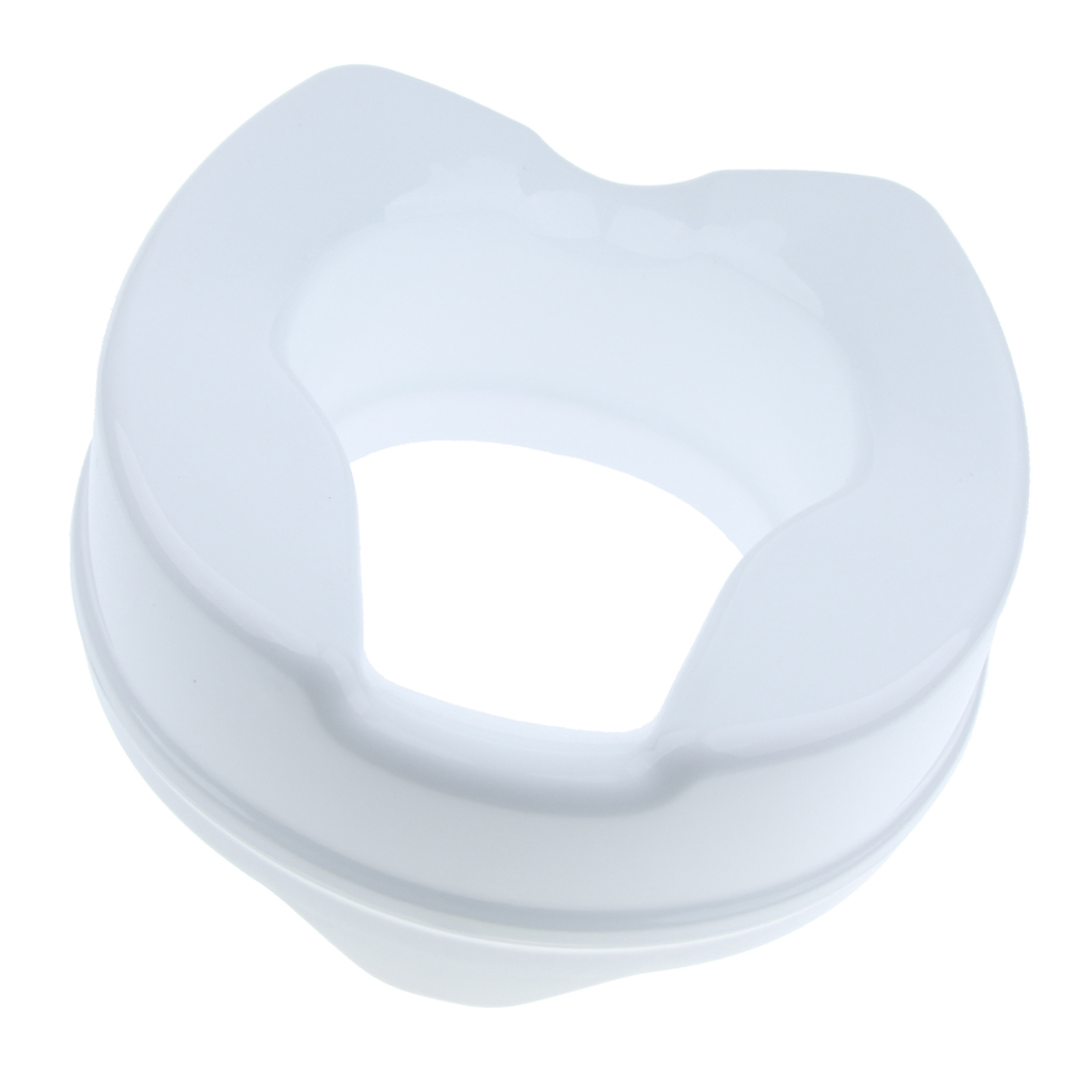 Portable Plastic Toilet Seat Riser Raised Elevated Safety White without Cover - 4 Inch