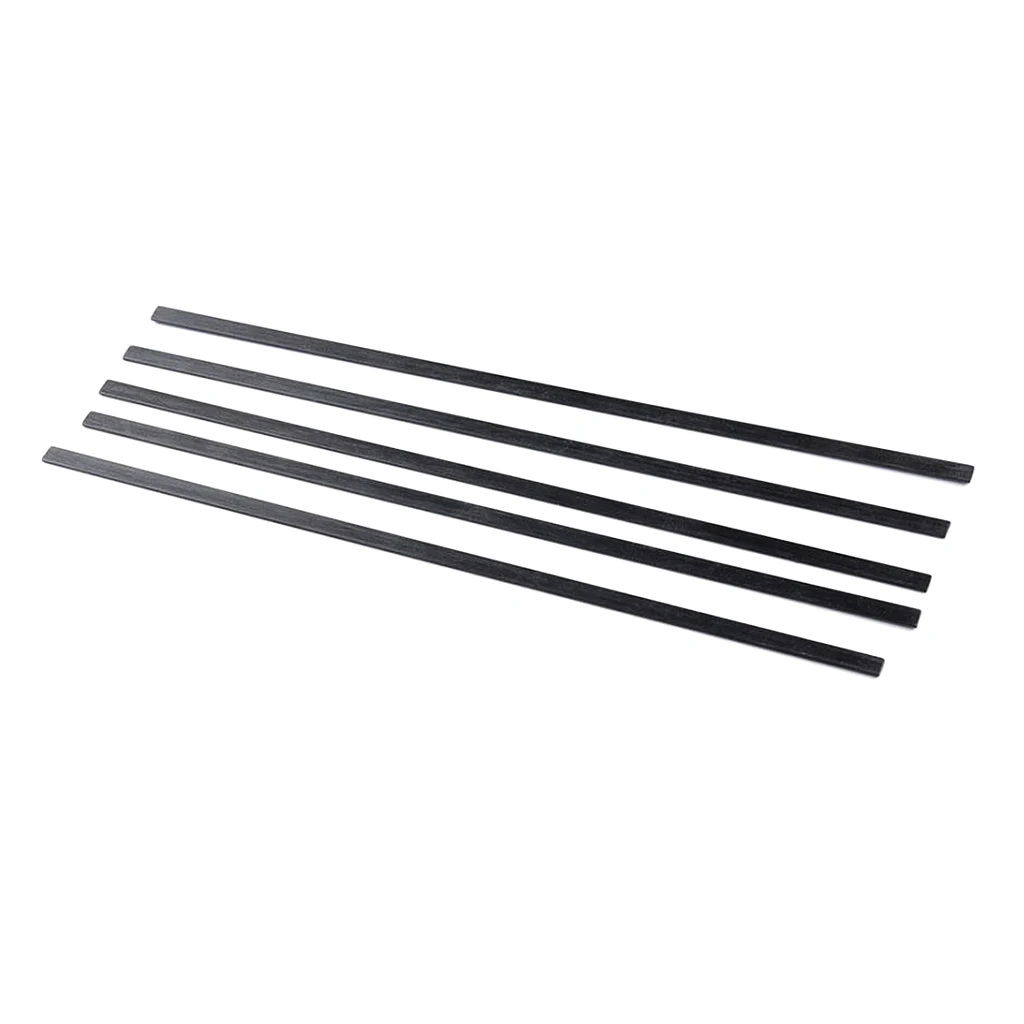 5pcs Carbon Fiber Strips Flat Bars Airplane Diy Accessories 5mm X 1mm X