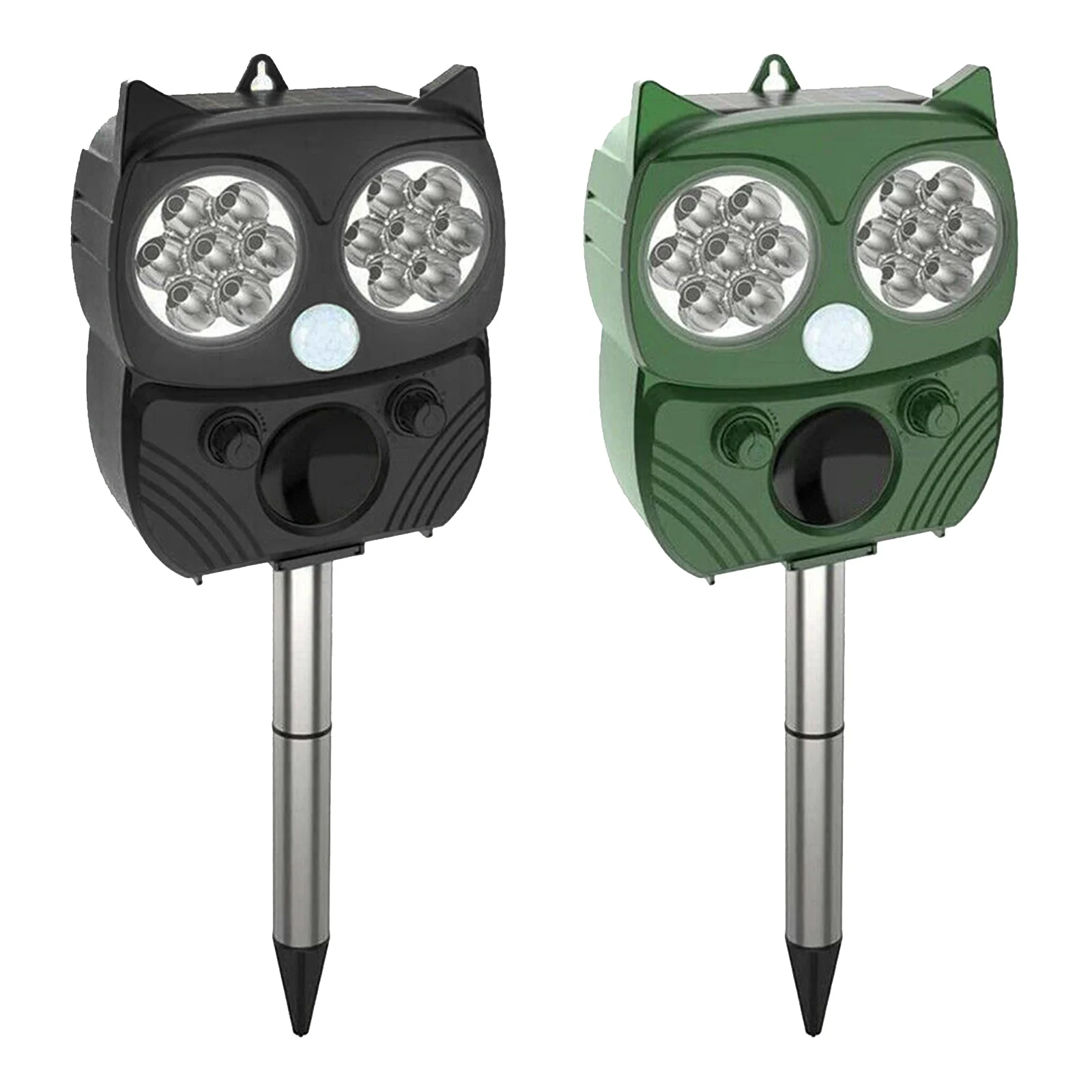 Outdoor Garden Solar Power Ultrasonic Animal Repeller IP66 Bird Dog Deer Rabbit Squirrel Raccoon Mice Protect Farm