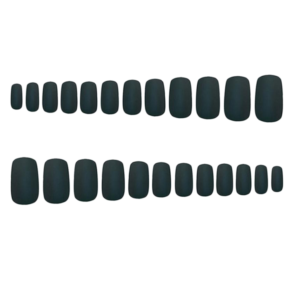 24 Pack Women Square Long Coffin Frosted False Fake Art Tips For Party Daily