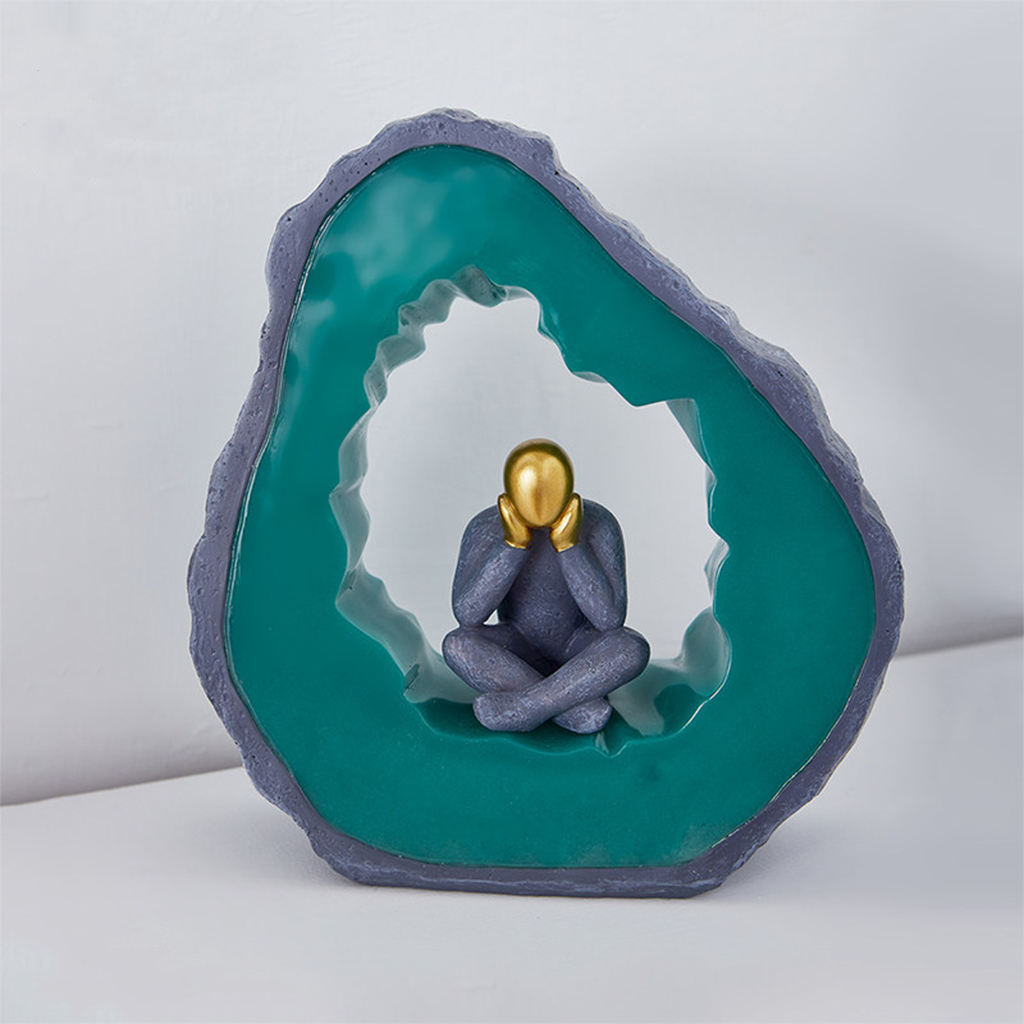 Abstract Figure The Thinker Statue Figurine Modern Resin Craft Art Thinking Man Sculpture Home Office Bookshelf Desk Decoration