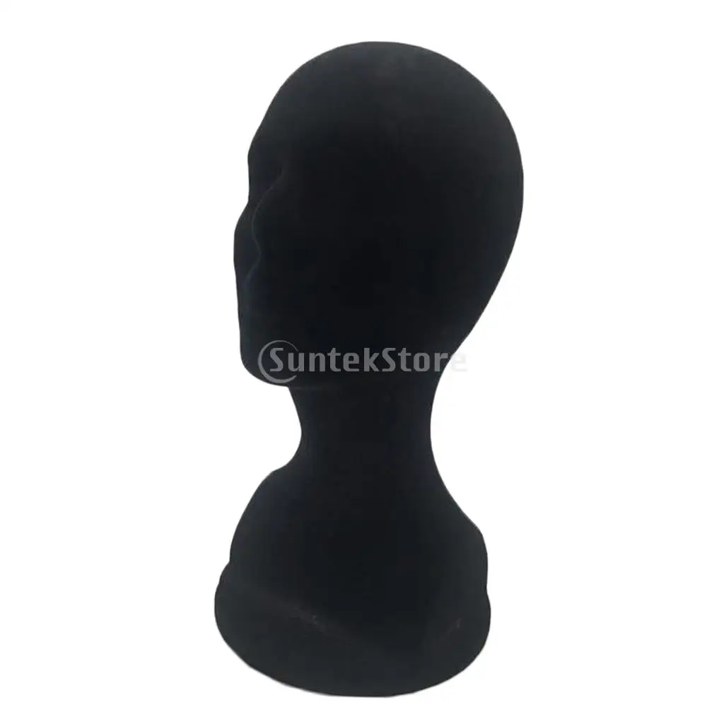 Styrofoam Hair Mannequin Head Hat Cap Necklace Display Stand Manikin Model Black