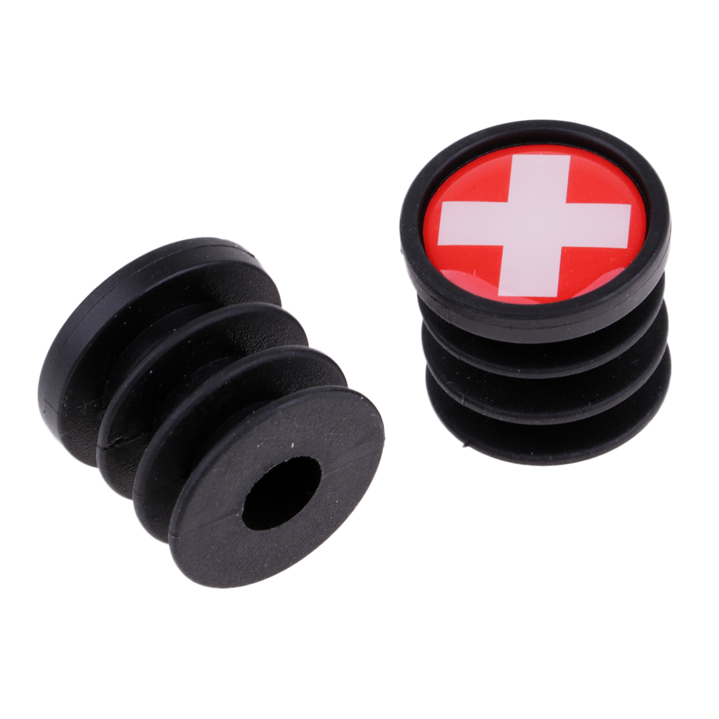 Push-in Handlebar End Plugs Plastic National Flag Bike Grips Accessories