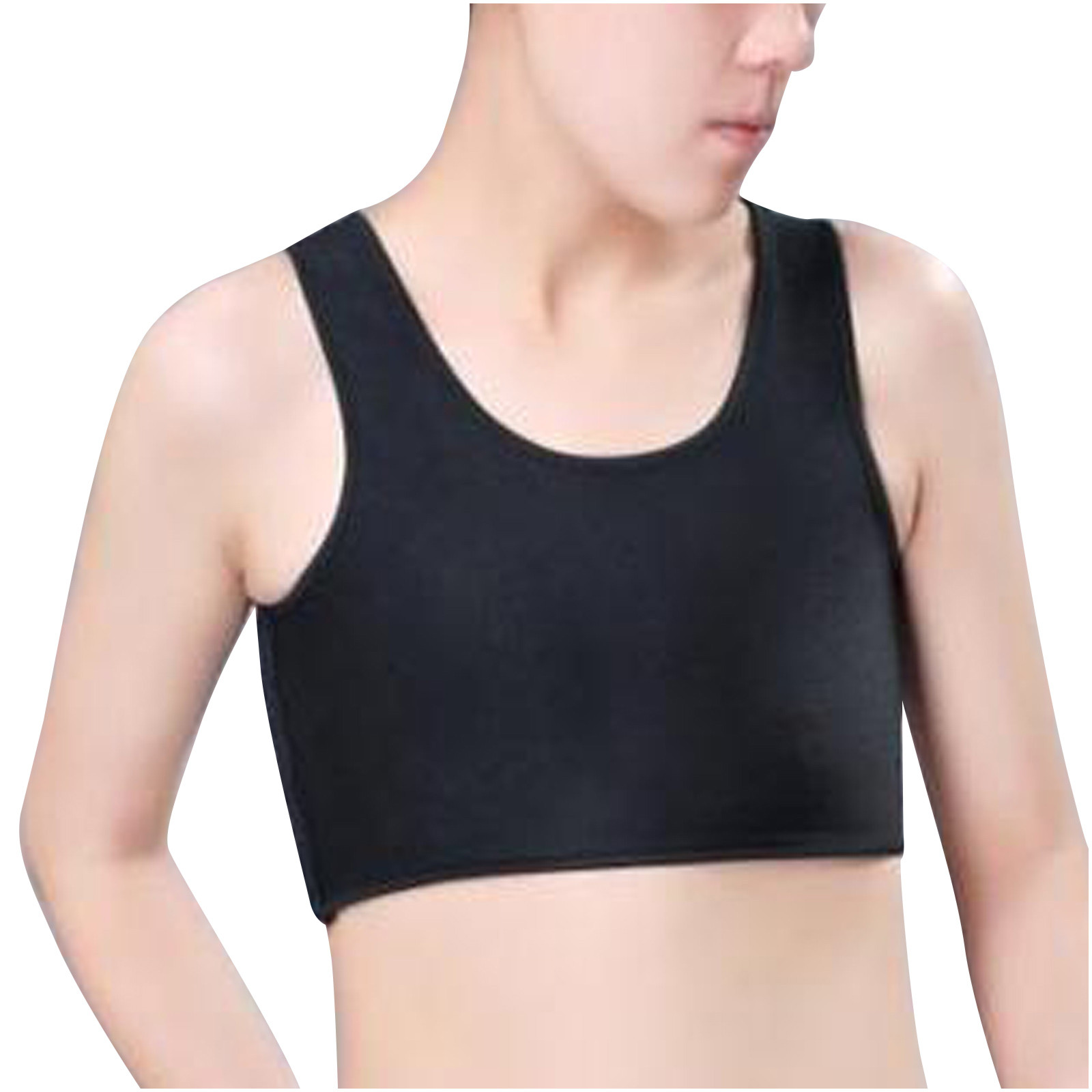 Description Picture 6 of itemBreathable Shapers Buckle Short Chest Breast Tran Vest Compression Chest Binder Women Sleeveless Vest Solid Short Tank Tops