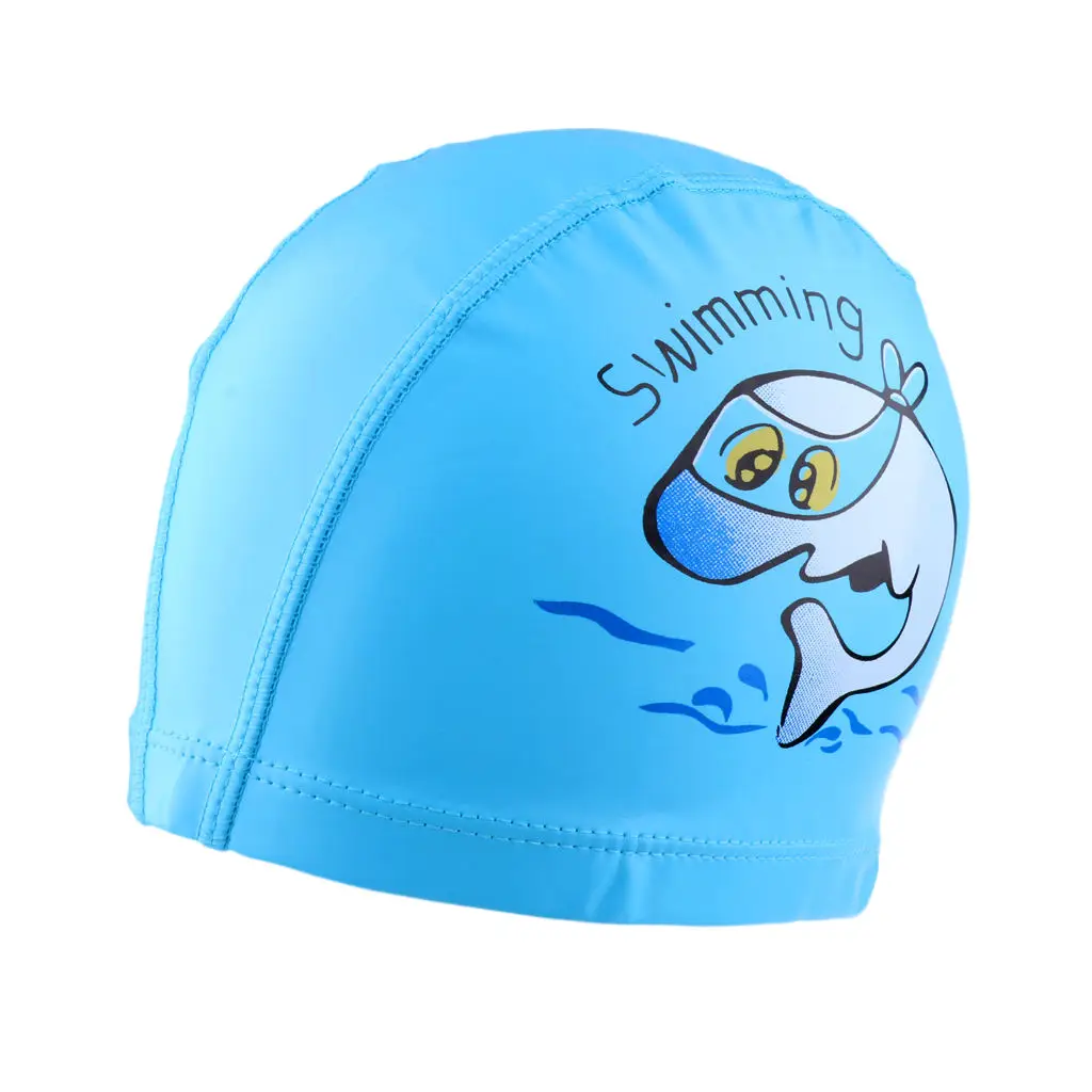 Kids Cartoon Nylon Swimming Cap Cute Dolphin Printing Children's Hats Gifts 