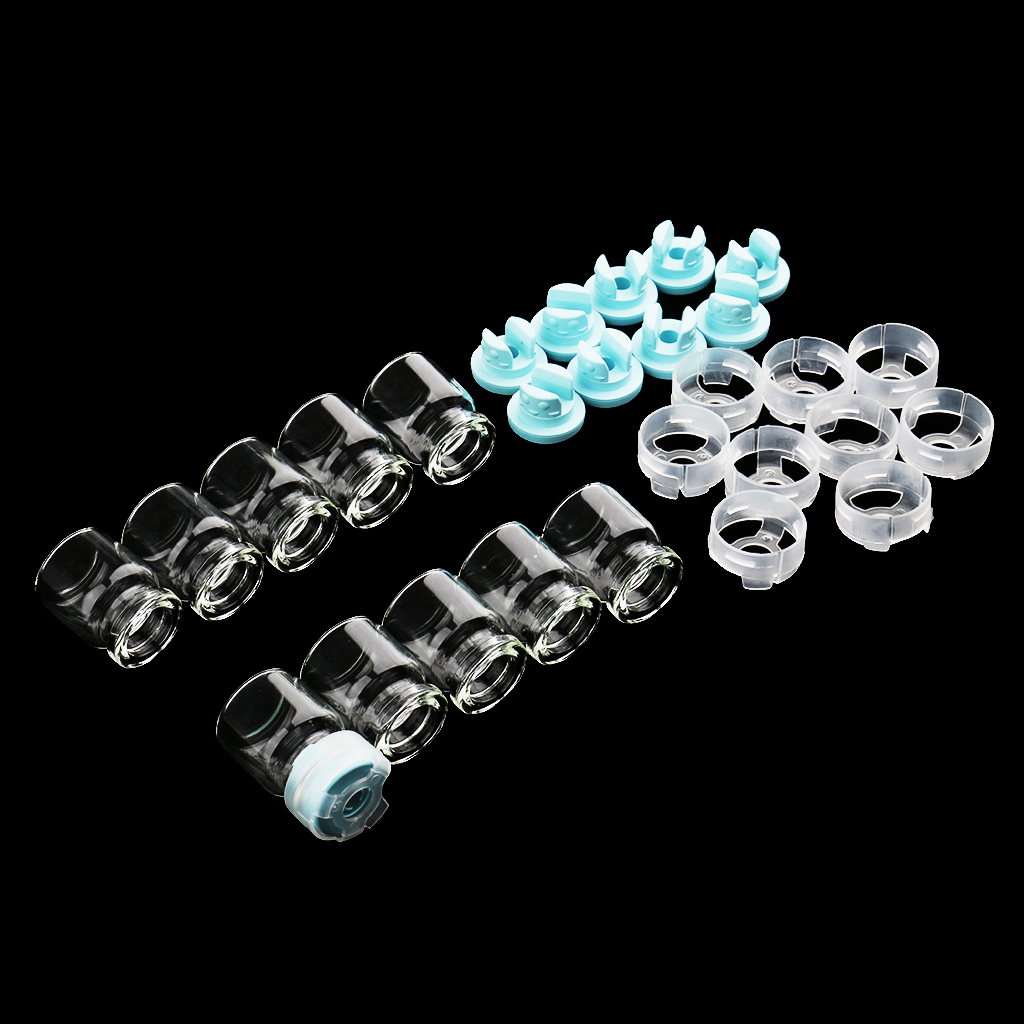 Lots 10pcs Empty Clear Dram Glass Bottles Vials with Stopper