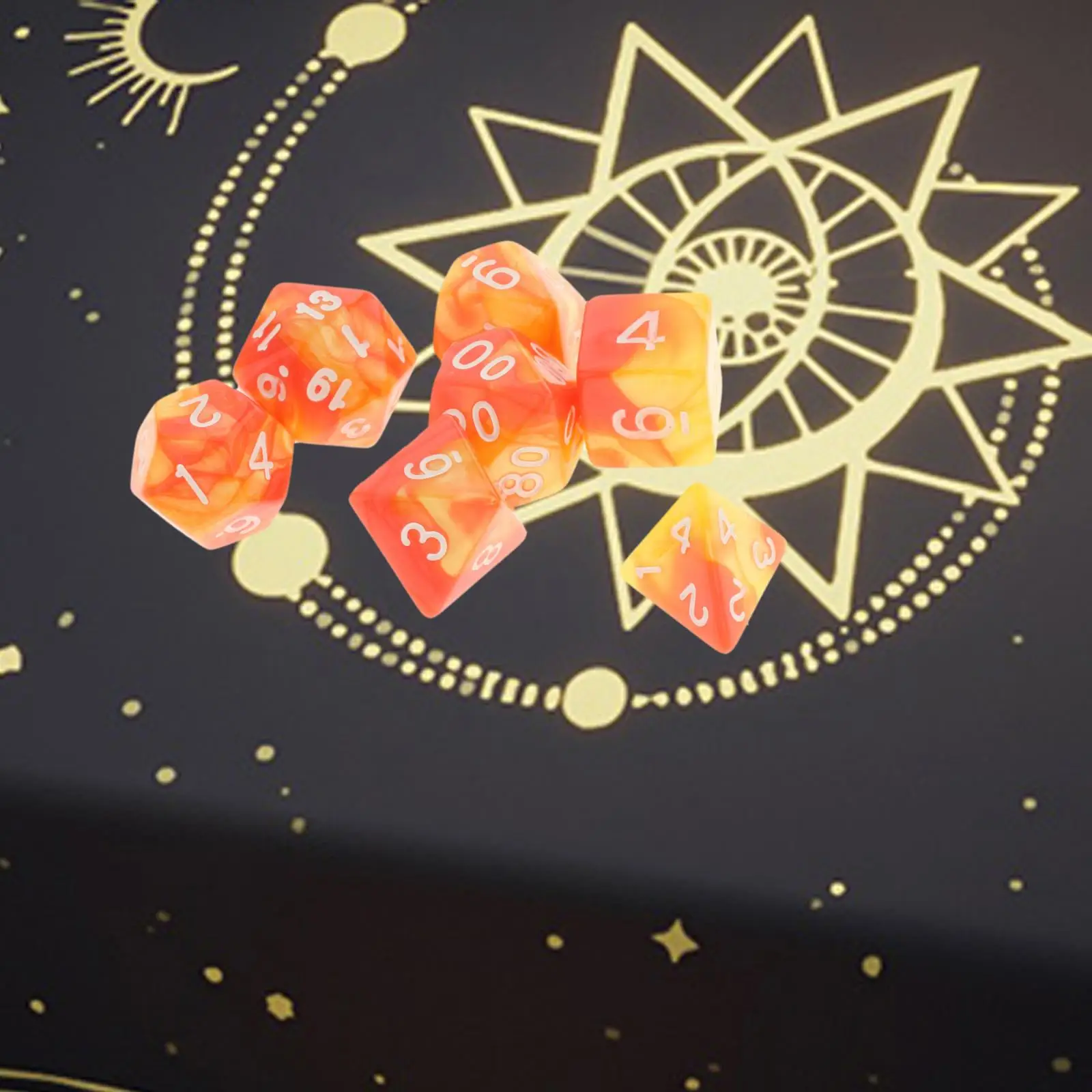 7Pcs Polyhedral Numeral Dice Set D4 D6 D8 D10 D12 D20 for Party Board Game Toy Props Supplies